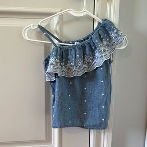 Kids Gap Denim girls one shoulder top